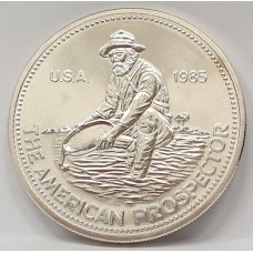 UNITED STATES OF AMERICA 1985 . ONE 1 TROY OZ . SILVER . ENGELHARD PROSPECTOR
